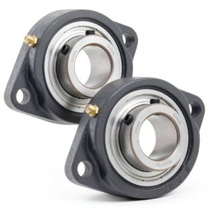 2-Pack SBLF207-20 Flange-Mount Ball Bearing Unit with Iron Housing-0