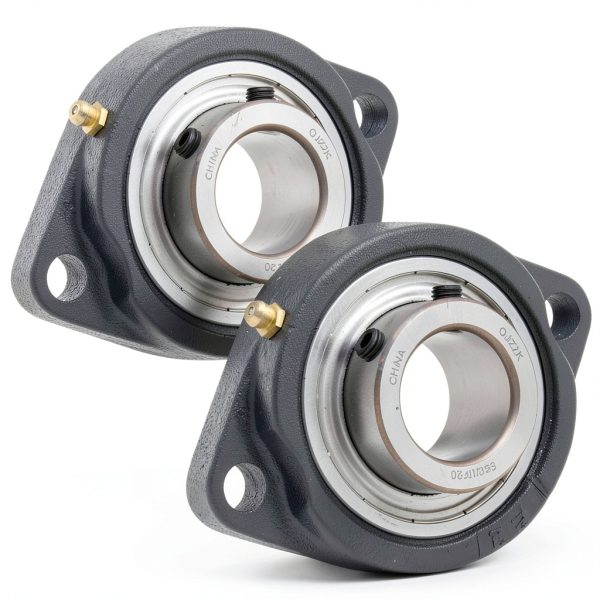 2-Pack SBLF207-20 Flange-Mount Ball Bearing Unit with Iron Housing-0