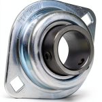 SpinCo 1" Rigid Flush Mount Pressed Steel Two-Bolt Flange Bearing-0