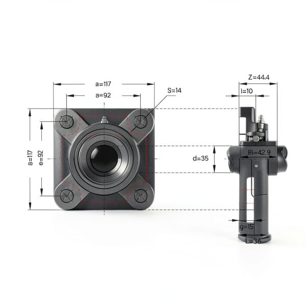 MAPLE ACE UCF207 Square Flange Bearing 35mm Bore 4-Bolt Self-Aligning-3