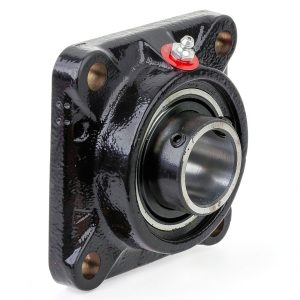 F3S223E Flange Unit, 4 Bolt Holes, Intermediate-Duty, Relubricatable, Non-Expansion, Cast Iron, Spring Locking Collar, Inch, 1-7/16" Bore Diameter-0