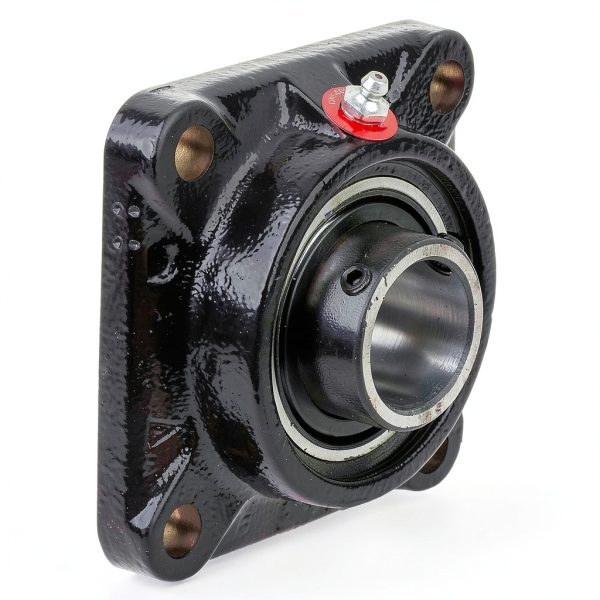 F3S223E Flange Unit, 4 Bolt Holes, Intermediate-Duty, Relubricatable, Non-Expansion, Cast Iron, Spring Locking Collar, Inch, 1-7/16" Bore Diameter-0