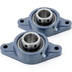 QJZ Flange-Mount Ball Bearing UCFL208-24, 1-1/2 in Bore, Iron Housing-0